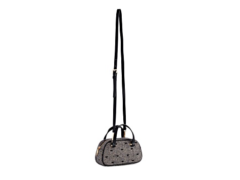 Vallerie Tweed Mini Top Handle Tote, Grey