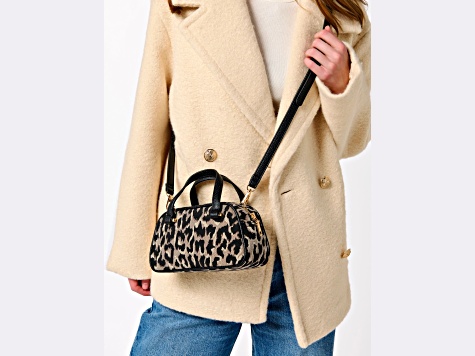 Vallerie Animal Pattern Mini Top Handle Tote, Leopard