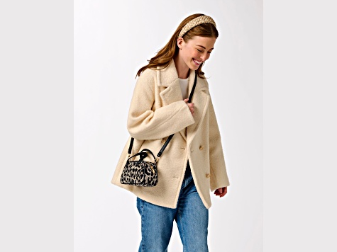 Vallerie Animal Pattern Mini Top Handle Tote, Leopard