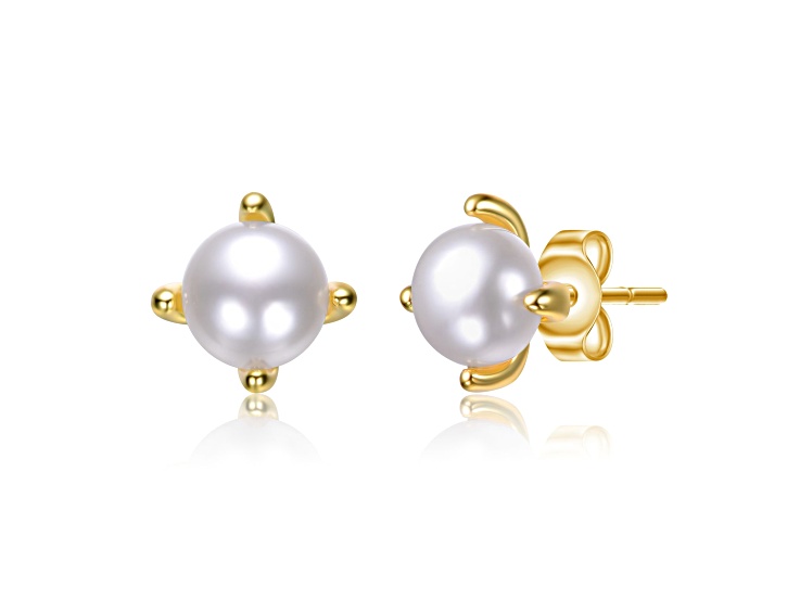 White Pearl, Sterling Silver Solitaire Stud Earrings for Kids/Teens