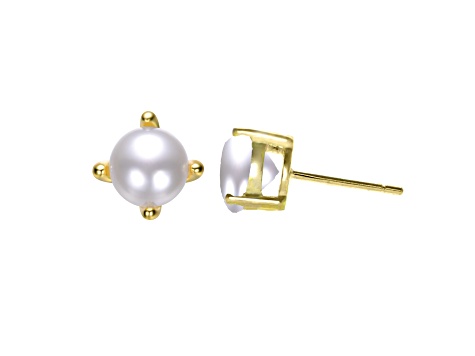 White Pearl, Sterling Silver Solitaire Stud Earrings for Kids/Teens