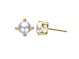 White Pearl, Sterling Silver Solitaire Stud Earrings for Kids/Teens
