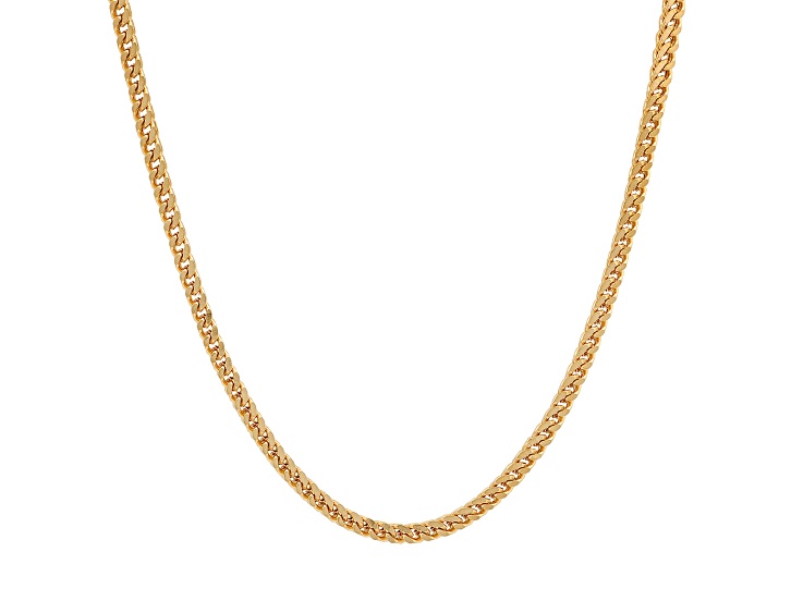 Men's 18K Yellow Gold Over Stainless Steel Franco Box Chain Necklace