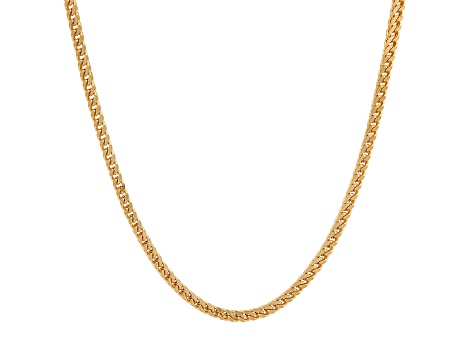Men's 18K Yellow Gold Over Stainless Steel Franco Box Chain Necklace