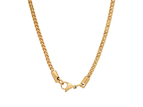 Men's 18K Yellow Gold Over Stainless Steel Franco Box Chain Necklace