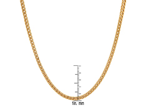 Men's 18K Yellow Gold Over Stainless Steel Franco Box Chain Necklace