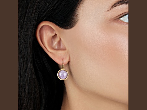 Silver Tone Round Stone Wire Earrings