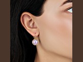 Silver Tone Round Stone Wire Earrings