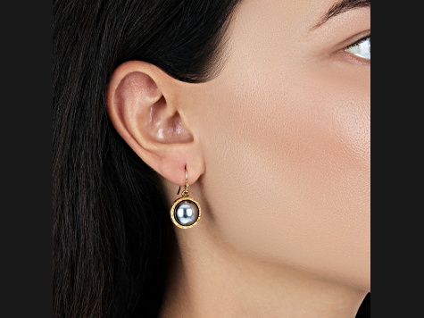 Silver Tone Round Stone Wire Earrings
