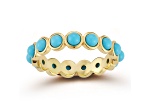 Rachel Zoe 14K Yellow Gold Over Sterling Silver Lab Created Turquoise Eternity Band Ring