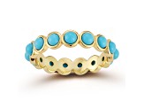 Rachel Zoe 14K Yellow Gold Over Sterling Silver Lab Created Turquoise Eternity Band Ring