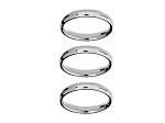 Sophisticated Steel, Set Of 3 Band Rings 3MM