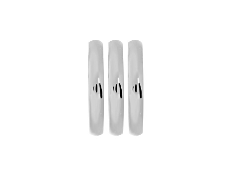 Sophisticated Steel, Set Of 3 Band Rings 3MM