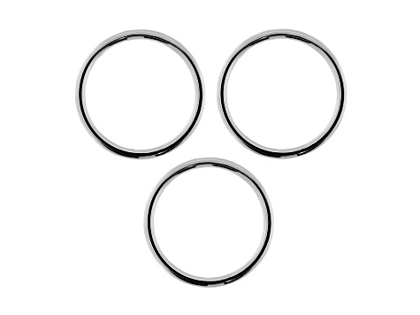 Sophisticated Steel, Set Of 3 Band Rings 3MM