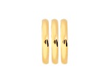 Sophisticated Steel Gold tone, Set Of 3 Band Rings 3MM