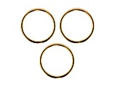 Sophisticated Steel Gold tone, Set Of 3 Band Rings 3MM