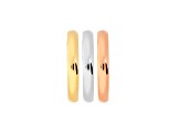 Sohpisticated Steel Tri-color, Set of 3 Band Rings 3 MM