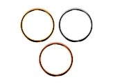 Sohpisticated Steel Tri-color, Set of 3 Band Rings 3 MM