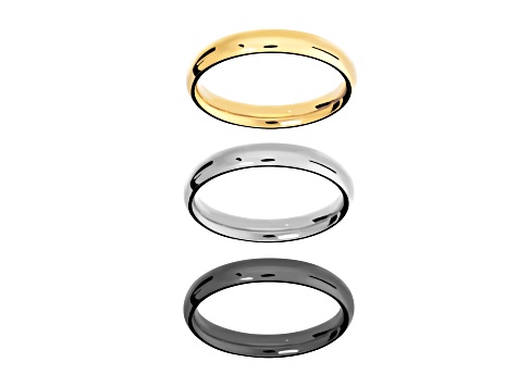 Sophisticated Steel Tri-tone, Set of 3 Band Rings 3MM