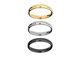 Sophisticated Steel Tri-tone, Set of 3 Band Rings 3MM