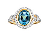London Blue Topaz 14k Gold Two-tone Over Sterling Silver Ring 2.36 cttw