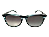 Montblanc Men's Blue & Ruthenium Square Frame / Gray Gradient Lenses Sunglasses