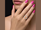 14K Rose Gold Morganite and Diamond Ring 2.11 ctw