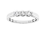 White Lab-Grown Diamond F-G SI 14kt White Gold 3-Stone Band Ring 0.50ctw