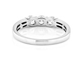 White Lab-Grown Diamond F-G SI 14kt White Gold 3-Stone Band Ring 0.50ctw