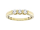 White Lab-Grown Diamond F-G SI 14kt Yellow Gold 3-Stone Band Ring 0.50ctw