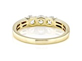 White Lab-Grown Diamond F-G SI 14kt Yellow Gold 3-Stone Band Ring 0.50ctw