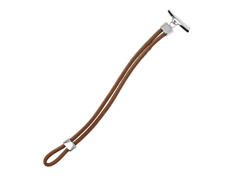 Sophisticated Steel Men's Double-Strand Leather Bracelet