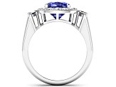2.72ctw Violet Tanzanite and Diamond 14K White Gold Halo Ring