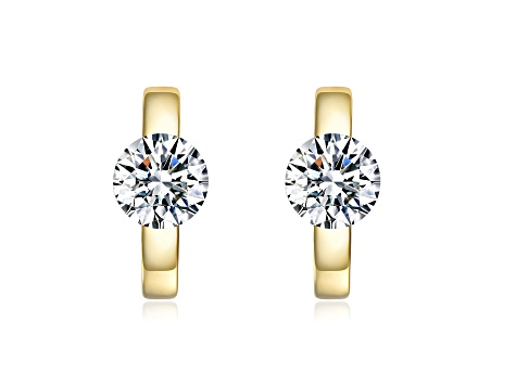 1.8 Carat Moissanite 925 Sterling Silver Huggie Earrings main image 0