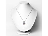 Blue Tanzanite Rhodium Over Sterling Silver Mom Heart Necklace