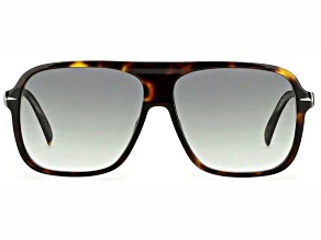 David Beckham Square Havana Frame Sunglasses with Green Lenses
