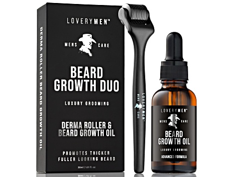 LoveryMEN Beard Growth Duo: Derma Roller and Beard Growth Oil