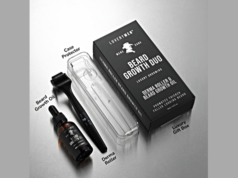 LoveryMEN Beard Growth Duo: Derma Roller and Beard Growth Oil