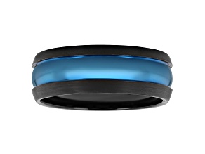 Tungsten Comfort™ Tungsten Black and Blue Ion Plated Band