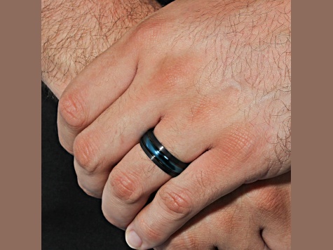 Tungsten Comfort™ Tungsten Black and Blue Ion Plated Band