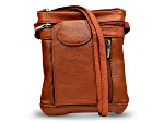 Brown Leather Crossbody Bag with Accessible Pocket