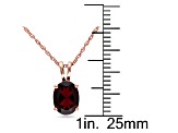 Garnet 10K Rose Gold Pendant With Chain 1.40ctw