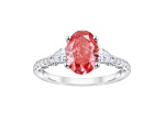 Pink and White Lab-Grown Diamond Certified G SI2 10K White Gold Ring 2.50ctw