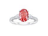 Pink and White Lab-Grown Diamond Certified G SI2 10K White Gold Ring 2.50ctw