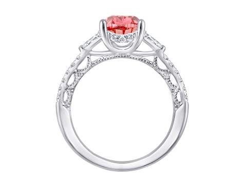 Pink and White Lab-Grown Diamond Certified G SI2 10K White Gold Ring 2.50ctw
