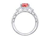 Pink and White Lab-Grown Diamond Certified G SI2 10K White Gold Ring 2.50ctw