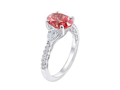 Pink and White Lab-Grown Diamond Certified G SI2 10K White Gold Ring 2.50ctw