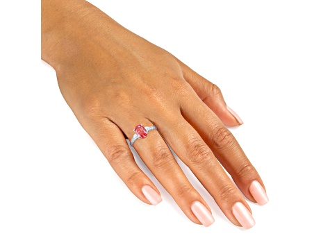 Pink and White Lab-Grown Diamond Certified G SI2 10K White Gold Ring 2.50ctw