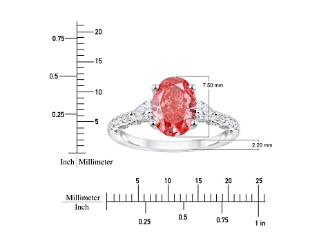 Pink and White Lab-Grown Diamond Certified G SI2 10K White Gold Ring 2.50ctw