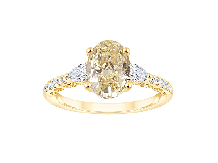 Yellow and White Lab-Grown Diamond Certified G SI2 10K Yellow Gold Ring 2.50ctw